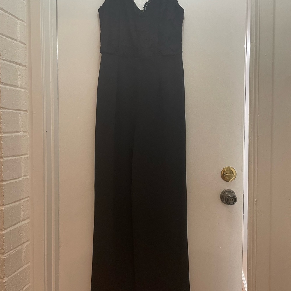 Miami Black Lace Top Sleeveless Jumpsuit